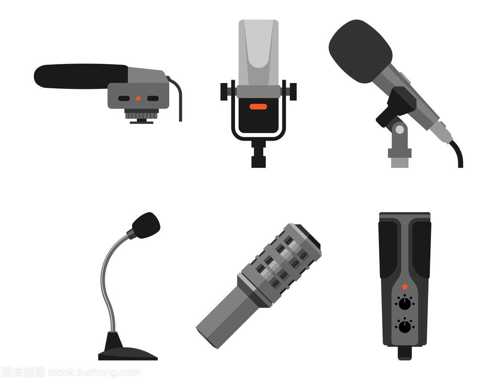 多场景麦克风类型 从新闻采访到音乐广播的通讯工具